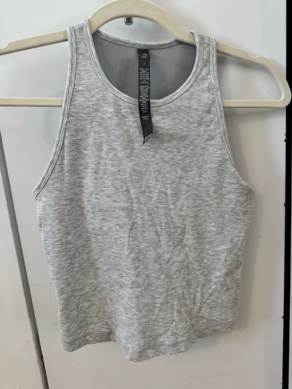 Vuori Light Gray Ribbed Tank Top